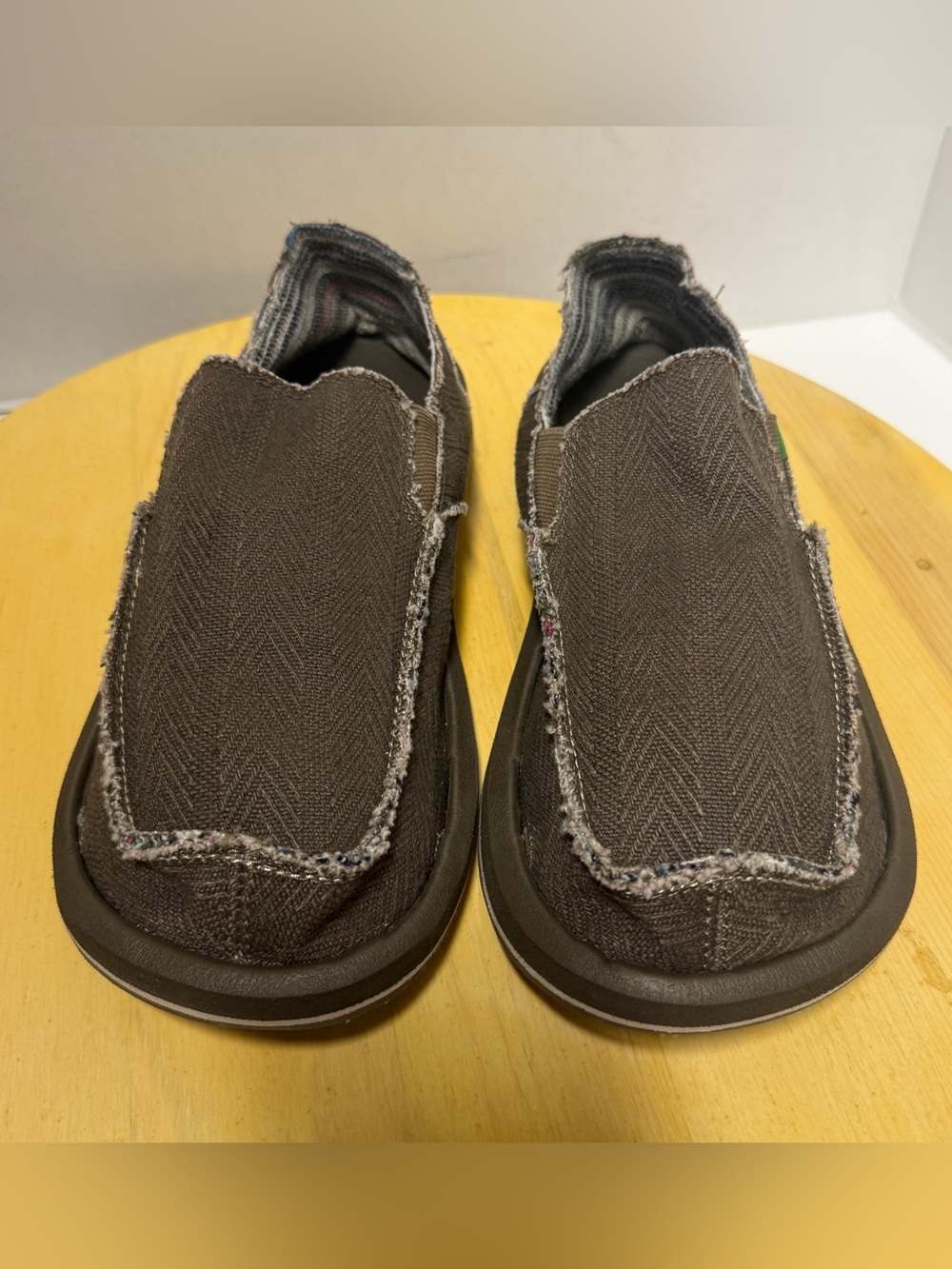 Sanuk Donny Sidewalk Surfers Discontinued Gray Canvas Slip-On Loafers